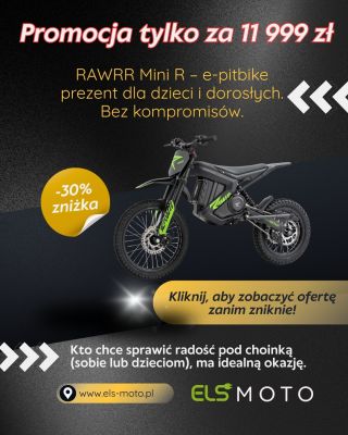 Rawrr Mantis Mini R za 11 999 zł, dostępny na www.els-moto.pl. Promocja obowiązuje do wyczerpania zapasów.